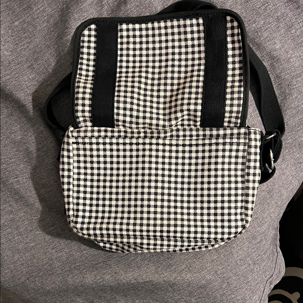 Lands' End Black and White Checkered Messenger Bag - Picture 6 of 9